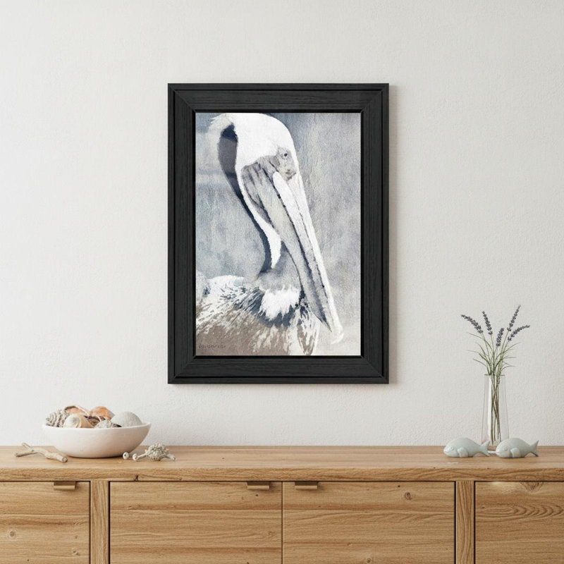 PELICAN, impression murale encadrée noire