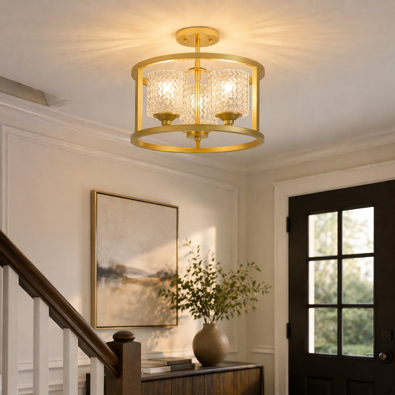 Glass Semi Flush Mount
