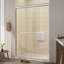 Porte de douche coulissante encadrée en noir mat avec verre transparent-121655170
