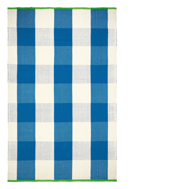 Saliya Outdoor Cobalt Rug, Rectangle 3'11" x 5'11"