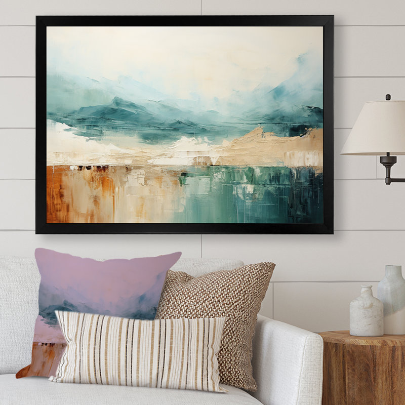 Minimalisme harmonique, paysage d'horizon - impressions sur toile minimalisme, Cadre photo noir, H 30 po x l 40 po x P 1,5 po