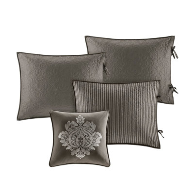 6 Piece Twin Size Daybed Cover In Dark Grey, Reversible With Cotton, Includes Cover, , Shams, Decorative Pillow - , Cotton Padding, Fits Mattress, Comes