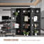 Paravent 6 panneaux en bois massif noir-882603779