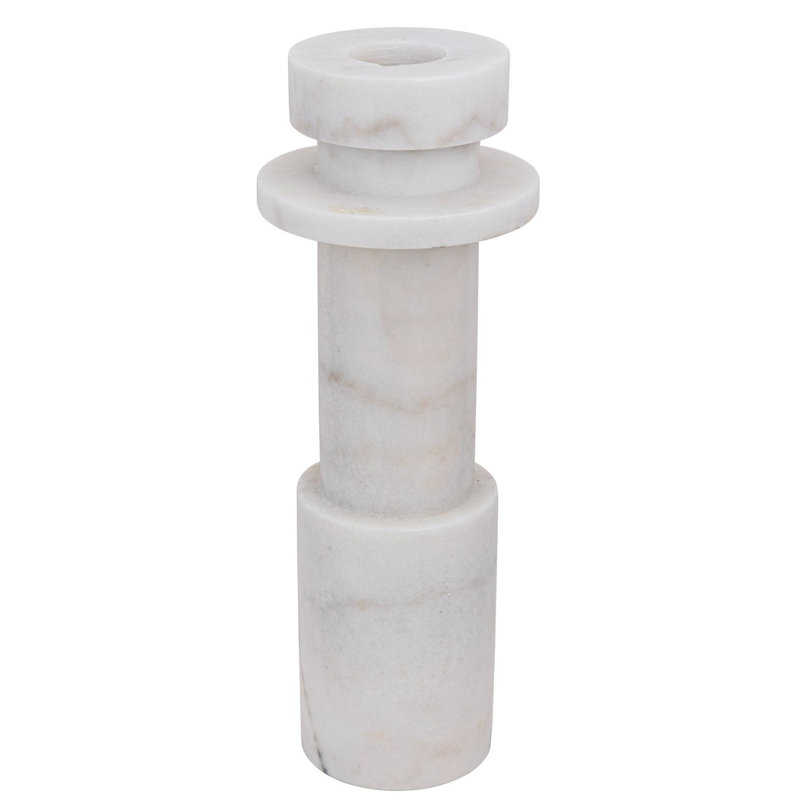 16'' White Marble Tabletop Candlestick