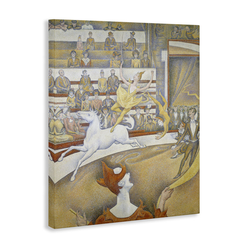 Art classique sur toile, "Classic Seurat Circus" par one1000paintings, H 40 po x l 30 po