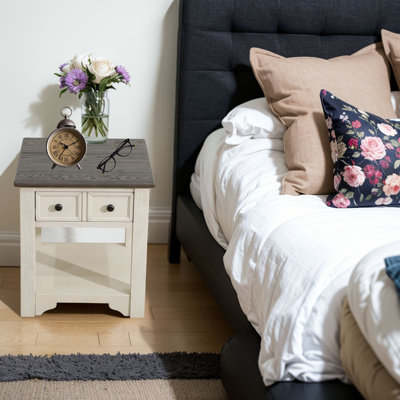 Table de bout Farmhouse - Style rustique, facile à assembler, avec tiroirs de rangement - Parfait pour le salon et le vestibule