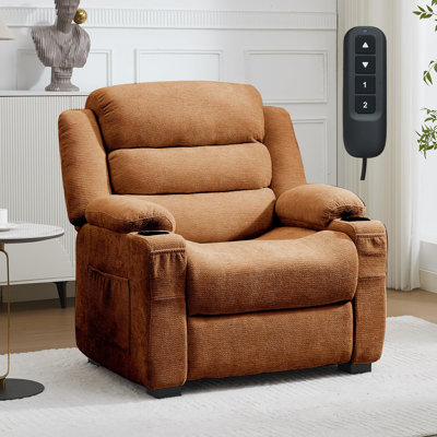 Fauteuil inclinable électrique surdimensionné de 66 cm (26 pouces) avec télécommande et mémoire de position, canapé Lazy Boy en velours côtelé