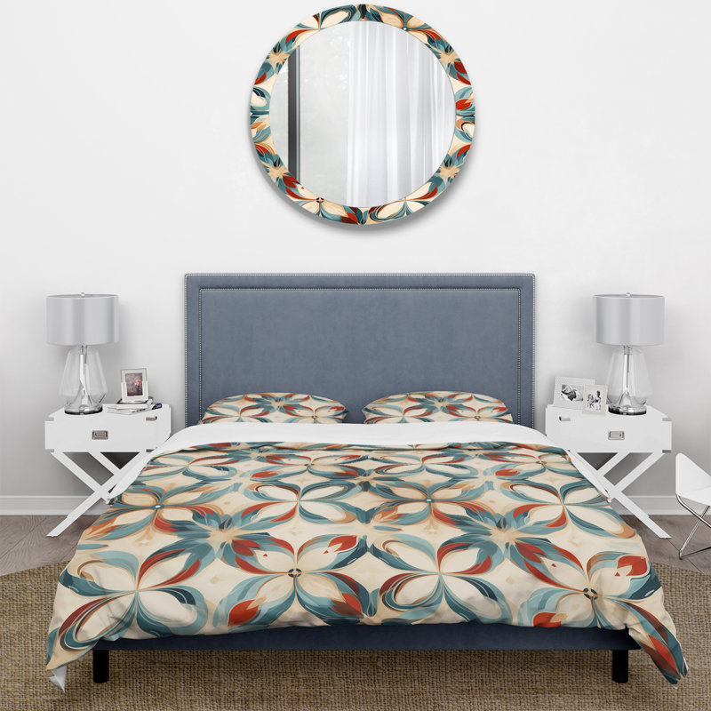 Ensemble de housse de couette Ramsati, Housse de couette simple + 1 taie décorative stan, Formes géométriques 1
