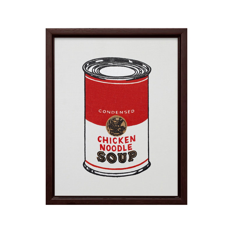 Soupe de poulet et nouilles Campbell's, Canevas, H 12 po x l 16 po, Encadrement brun
