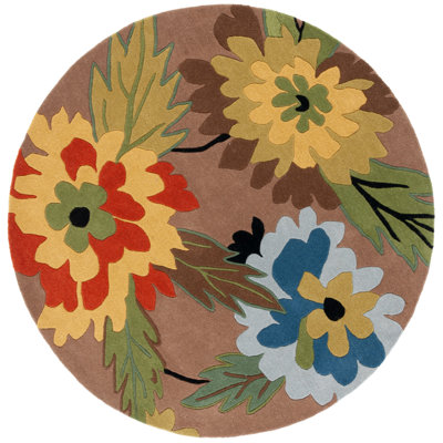 Tapis floral en laine et viscose touffetés à la main Soho