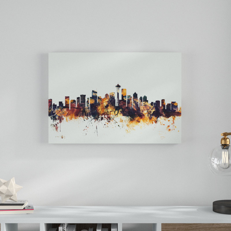 « seattle washington horizon », impression sur toile, H 12 po x l 19 po x P 2 po