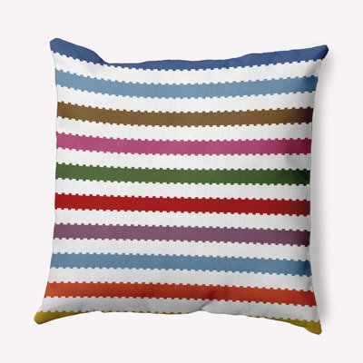 E By Design Striped Polyester Throw Pillow In Blue