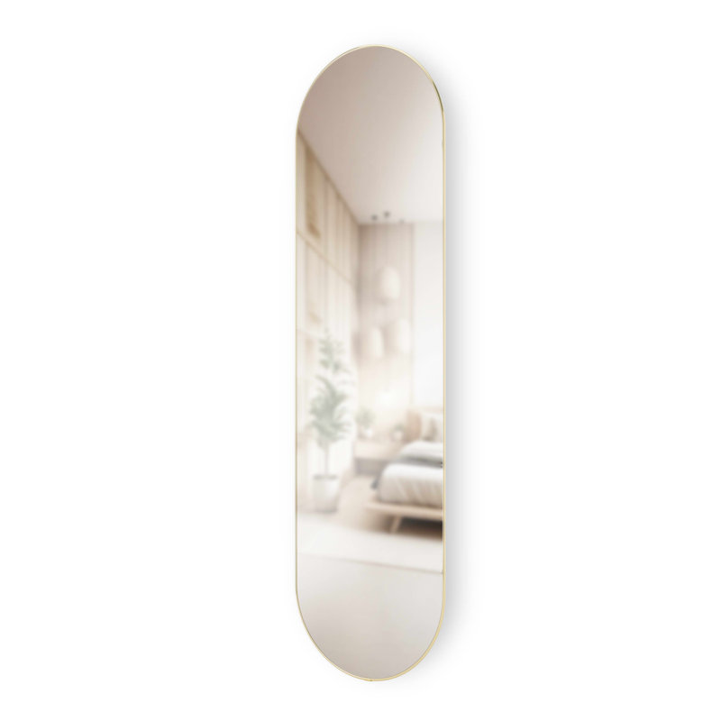 HUBBA PILL MIRROR 157x45 TITANIUM, Brass, 157 cm H x 45 cm W