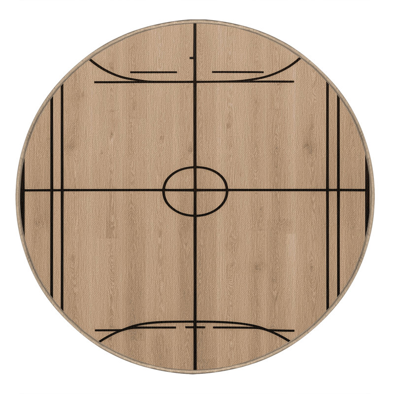 Tapis lavable Badminton Court Sports, Rond 3 pi