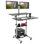 Montez-le! Bureau mobile avec support pour double moniteur, poste de travail réglable en hauteur de 40 pouces