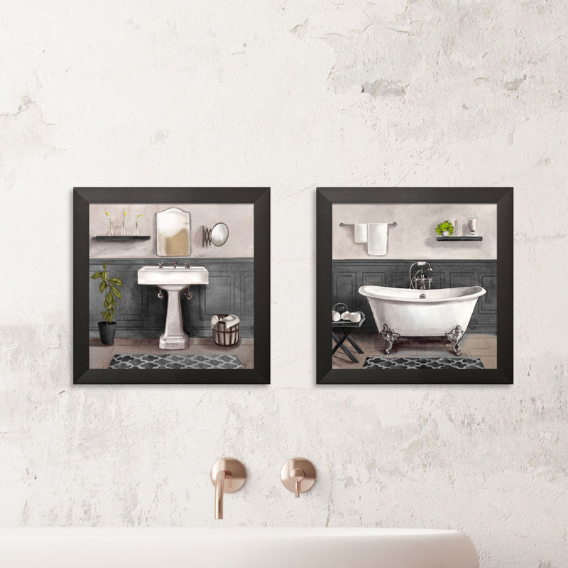 « serene bain i & ii black & ii » par bannarot-2 pièces, ensemble d’impression sur papier
