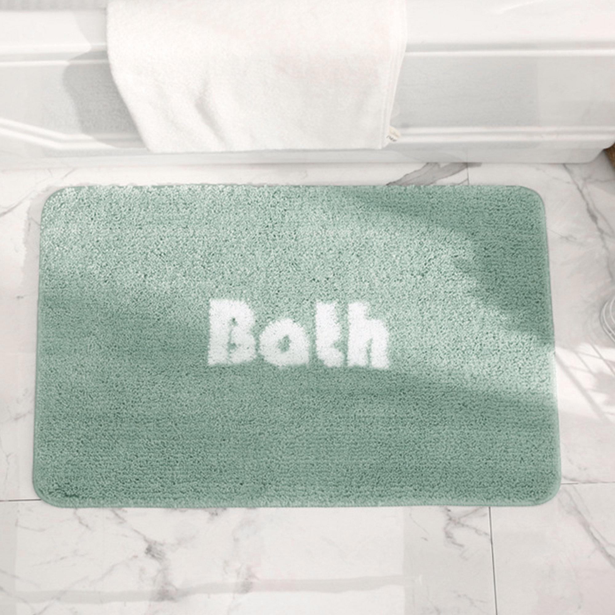 Ebern Designs Tyreice Soft Absorbent NonSlip Mint Green Bath Rugs