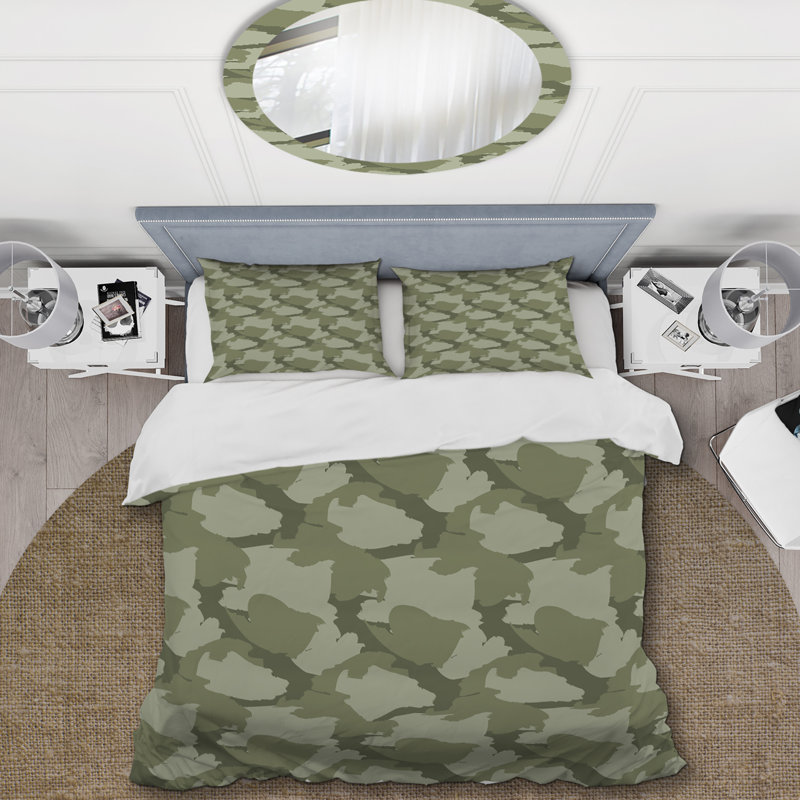 Ensemble de housse de couette en microfibre vert 3 pièces
