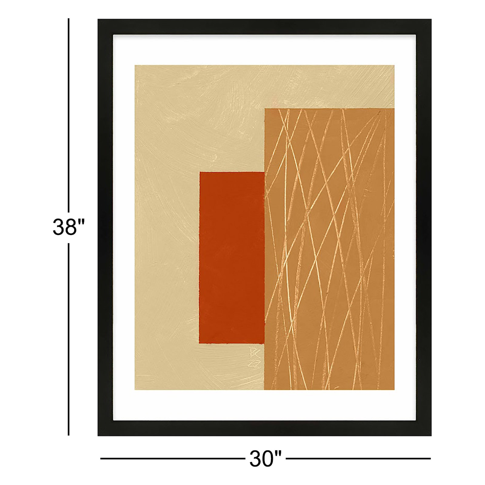 Rhythm 2-Piece Print Set by Robert Kamnatnik, Black, 38" H x 30" W x 1.25" D