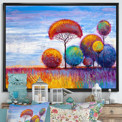 «Autumn Colored Forest Treescape XXX», reproduction d'art sur toile