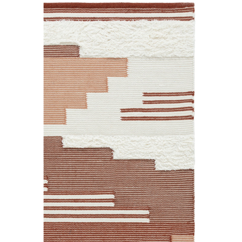 Kenya 280 Hand Woven 80% Wool; 20% Cotton Geometric Rug, Rectangle 5' x 8'