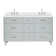 Ariel Monroe 61 Inch Double Rectangular Sink Bathroom Vanity With Pure White Quartz Countertop In White