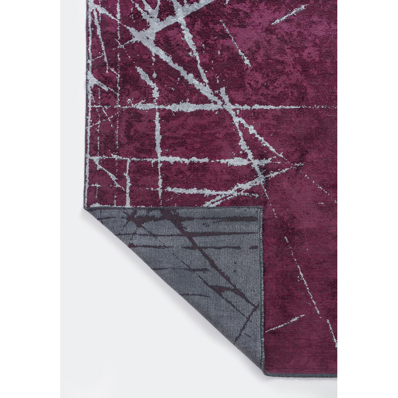 Rapture Abstract Area Rug in Purple, Rectangle 6'7" x 8'3"