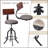 Jasyia Swivel Upholstered Adjustable Height Counter Stool with Metal Frame