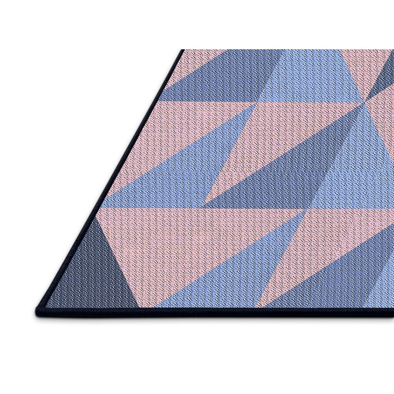Tapis à motifs pêche/bleu/mauve zone mauve, Rectangle 5 pi x 7 pi