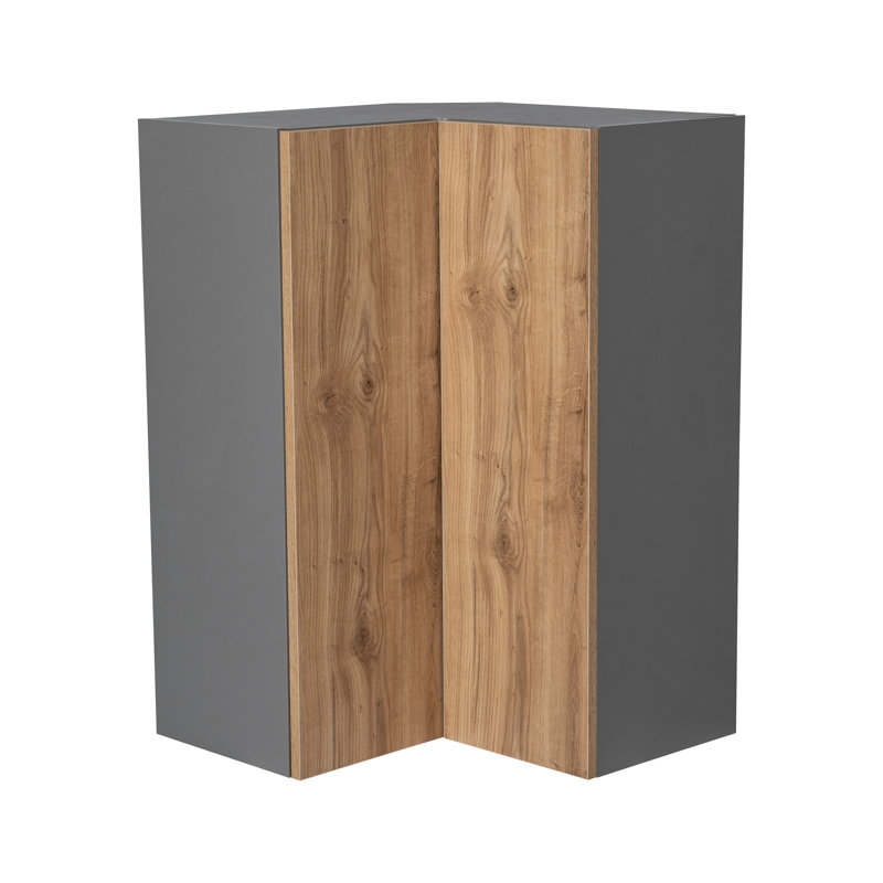 WITKITCHENS Coin de meuble-lavabo mural moderne l 24 po x P 12 po x H 36 po , Teck naturel, H 36 po x l 24 po
