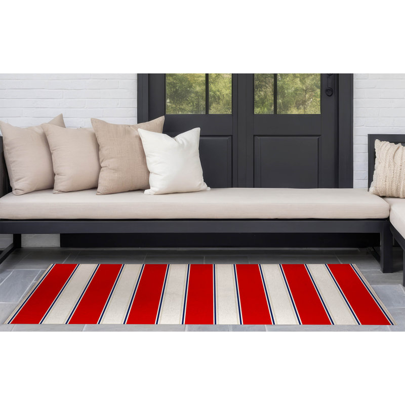 Tapis d'extérieur à rayures Cabana, Rectangulaire 3 pi x 5 pi