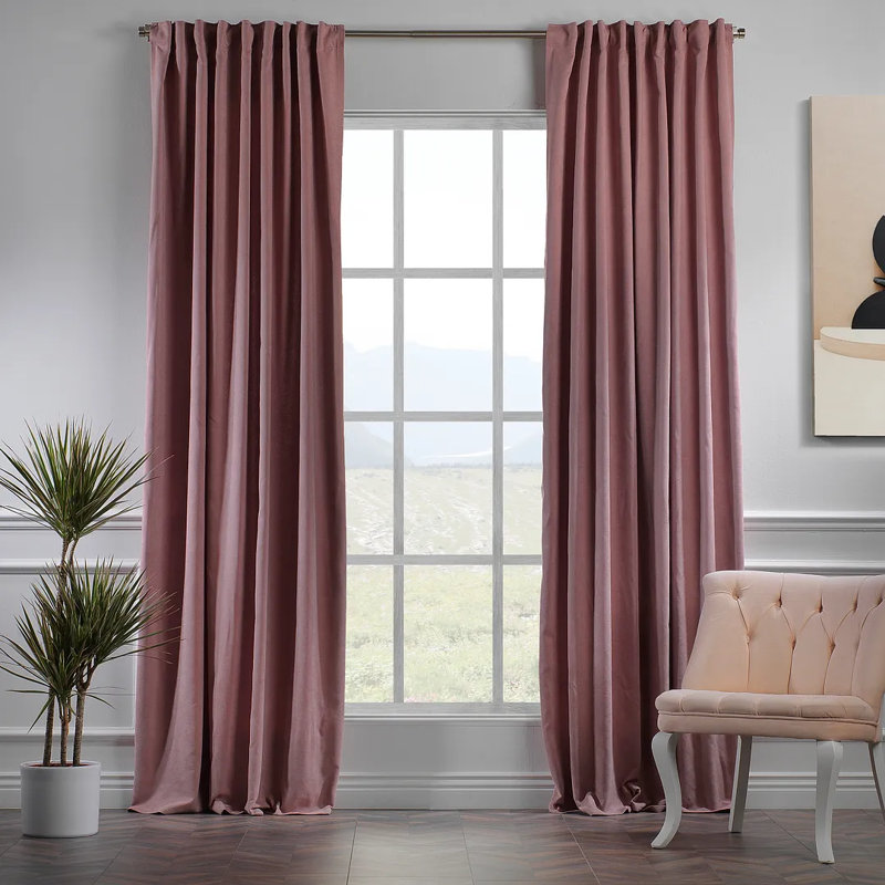 Extra wide x Extra Long Custom Made Decorative Single Panel, 100" W x 180" L, Rose Pink