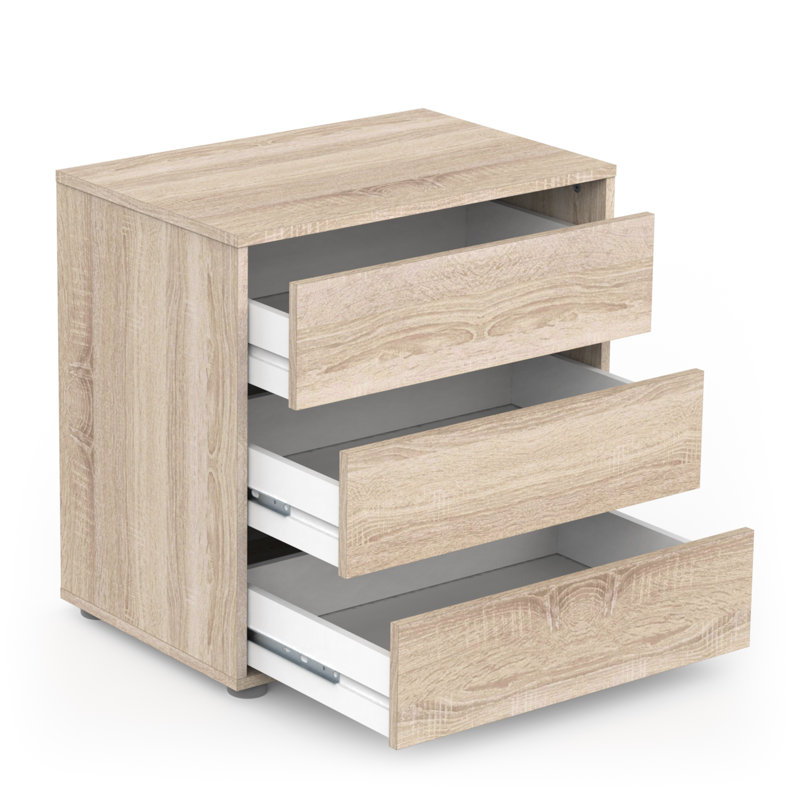 Selestina 60cm W 3 - Drawer Chest of Drawers, Brushed Oak