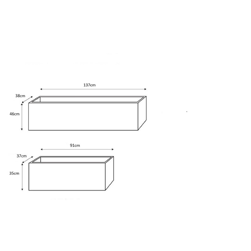 Cremont Handmade Pot Planter, 35cm h x 91cm W x 37cm D