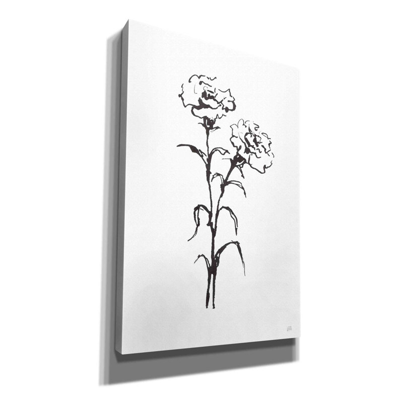 «Line Carnation II» sur toile par Chris Paschke, H 18 po x l 12 po x P 0,75 po