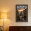 «Waterfall Flowing Down Rocky Cliff At Sunset», art mural sur toile-132752365
