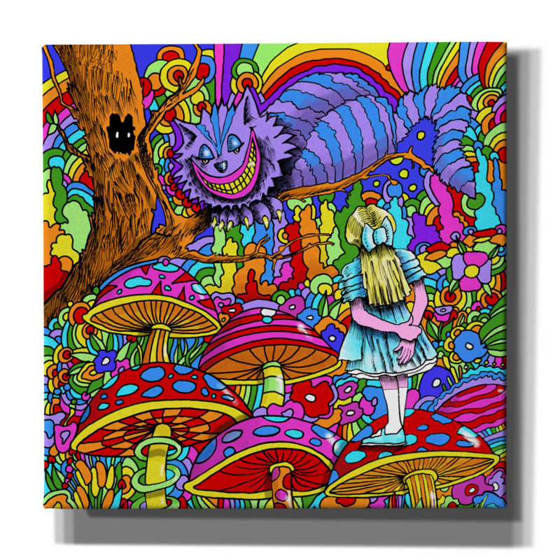 "Epic Graffiti" Cheshire Cat Alice "par Howie Green, Trinx" Cheshire Cat Alice "par Howie Green, art mural sur toile
