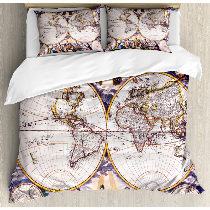 Eclectic Polyester Duvet Cover, Queen Duvet Cover + 2 Standard Shams