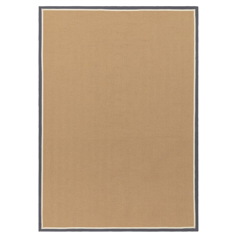 Rondle Herringbone Jute Area Rug, Rectangle 200 x 290 cm, Slate Cream