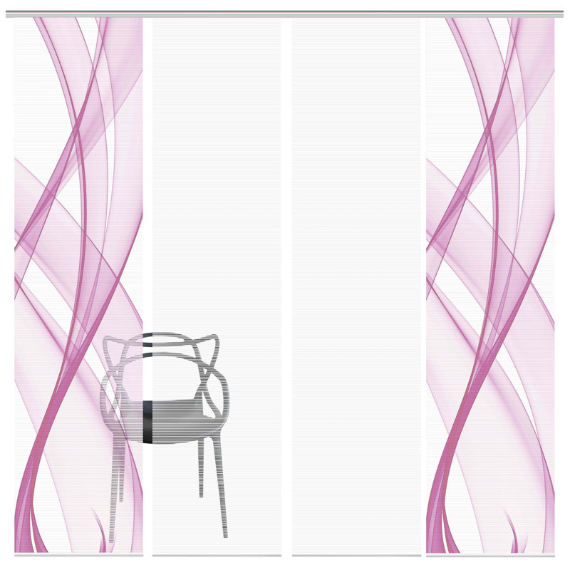 Semi Sheer Sliding Panel, Pink