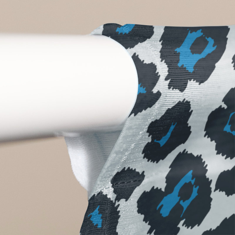 Room Darkening Curtain Single Panel, White/Black/Blue