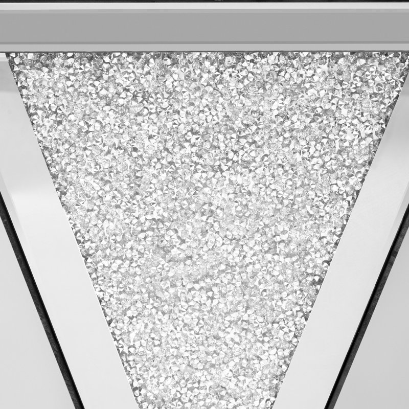 Table de bout carrée en miroir 13,8 po pour salon