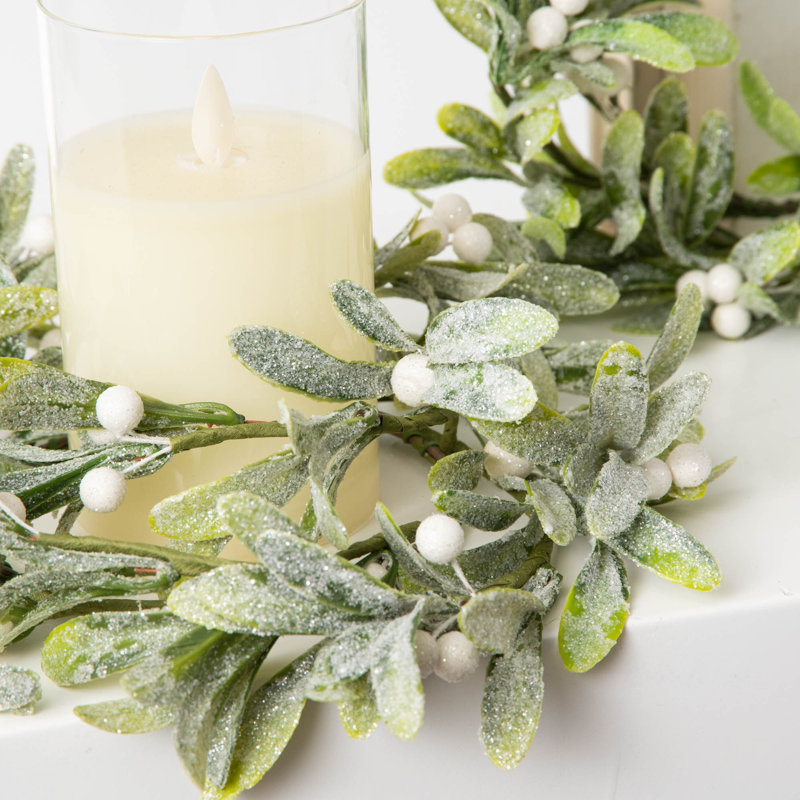 Handcrafted Faux Mistletoe 8'' Wreath