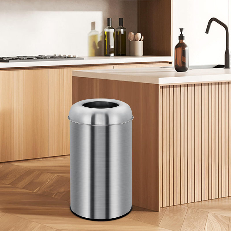 Stainless Steel Open Kitchen Trash Can, 13