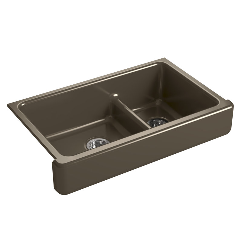 Whitehaven 36" L x 22" W Double Basin Farmhouse/Apron Kitchen Sink, Suede