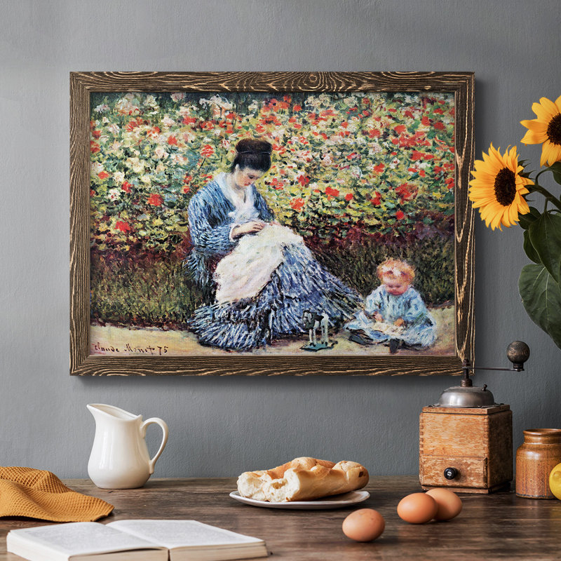 Madame Monet et son enfant par Monet, Noyer, H 28 po x l 42 po x P 1,5 po