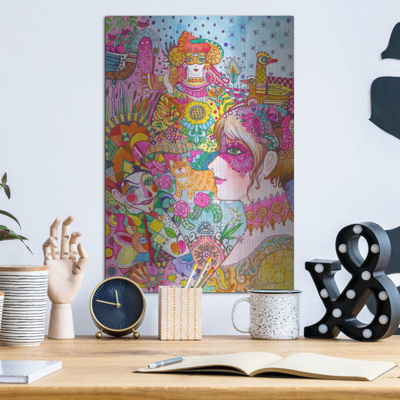 Red Barrel Studio® «Carnaval 3» par Oxana Zaika, art mural en métal, H 16 po x l 12 po