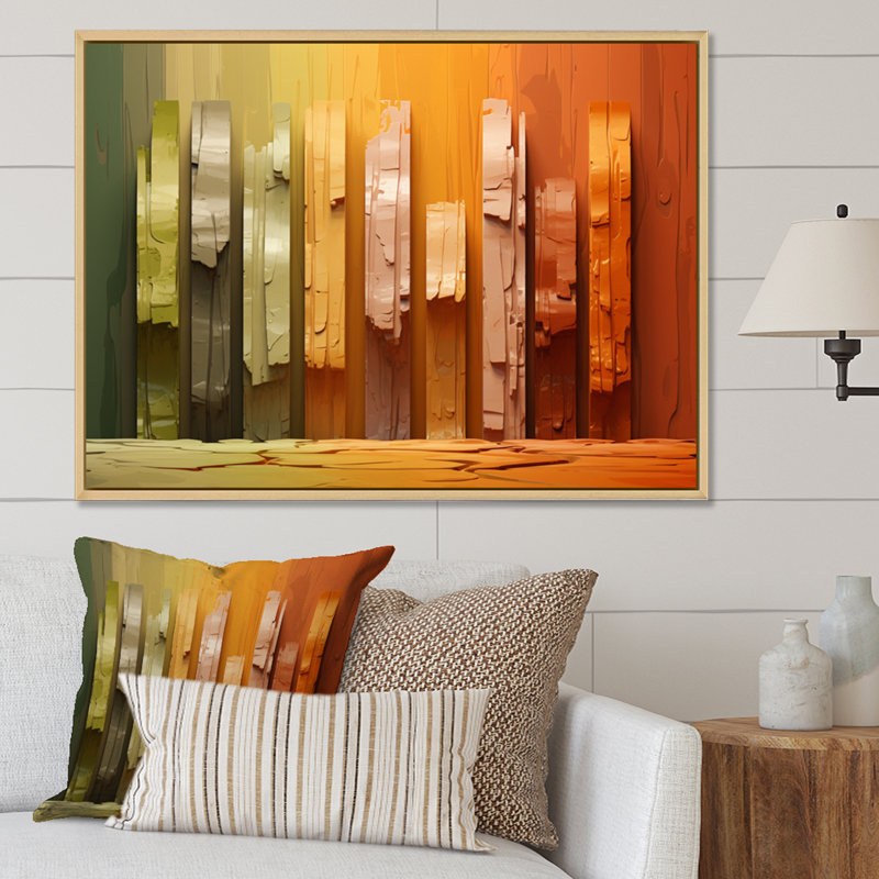 L'islam, art, piliers I, sur toile, H 34 po x l 44 po x P 1,5 po, Cadre naturel flottant