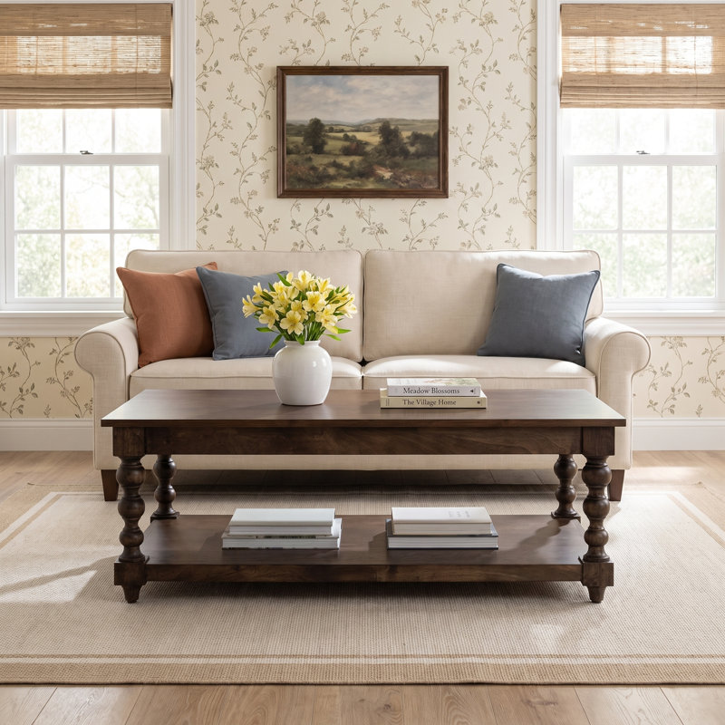 Davey Rectangular Turned Leg Coffee Table