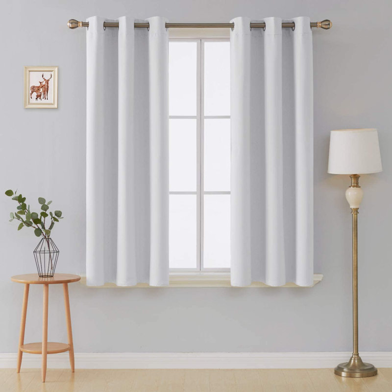 Lionel Room Darkening Curtain Single Panel, Pure White, 42" W x 63" L